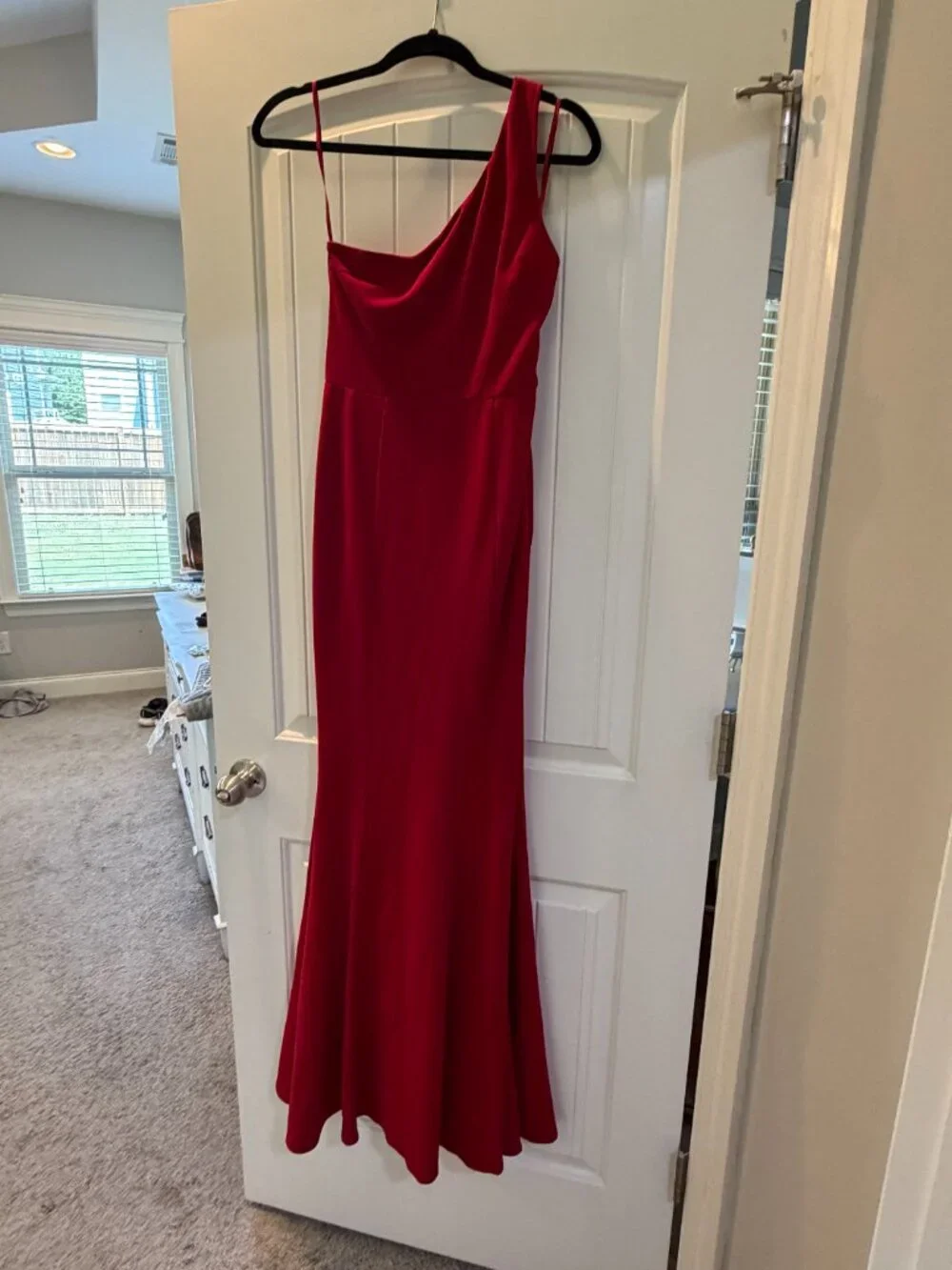 Lulus Brittany Wine Red One-shoulder Maxi Dress - Size Small